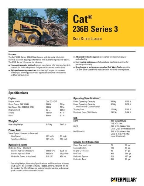 cat skid steer loader 236b air condition level|cat 236 skid steer specifications.